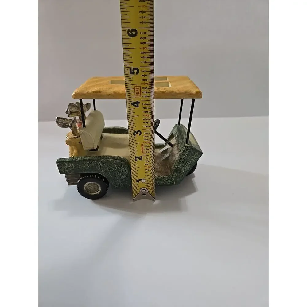 Vintage Ceramic Golf Cart Toothbrush Holder